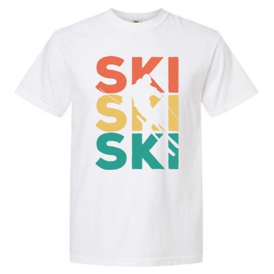 Retro Vintage Skiing Gift For Skiers Gift Garment-Dyed Heavyweight T-Shirt