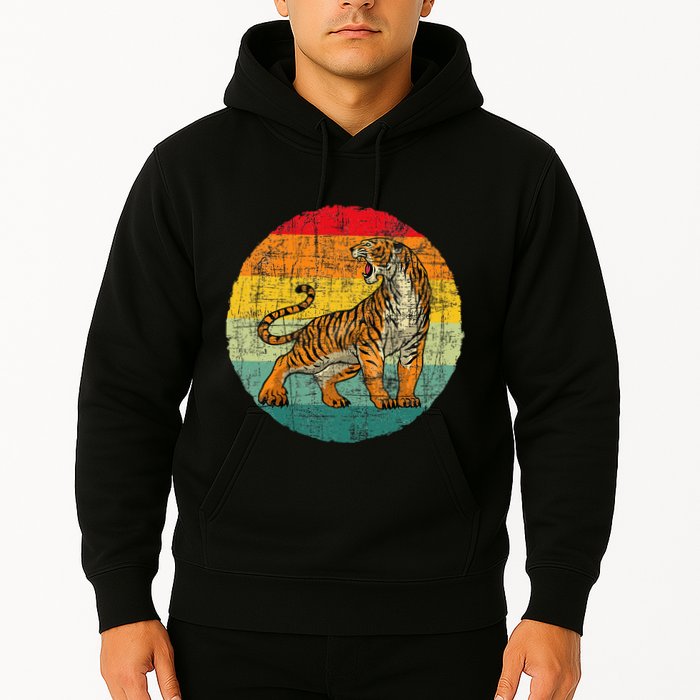 Retro Vintage Tiger Zoologist Zookeeper Zoo Safari Lover Hoodie