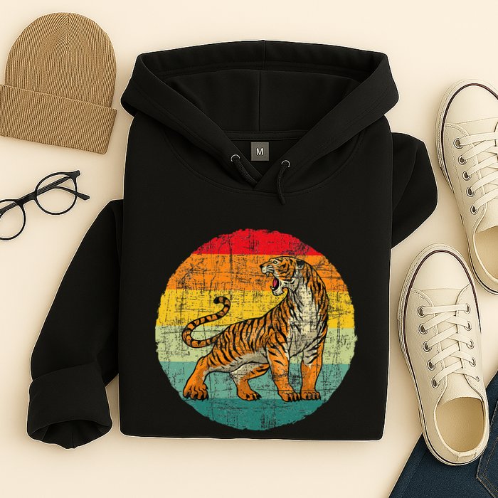 Retro Vintage Tiger Zoologist Zookeeper Zoo Safari Lover Hoodie