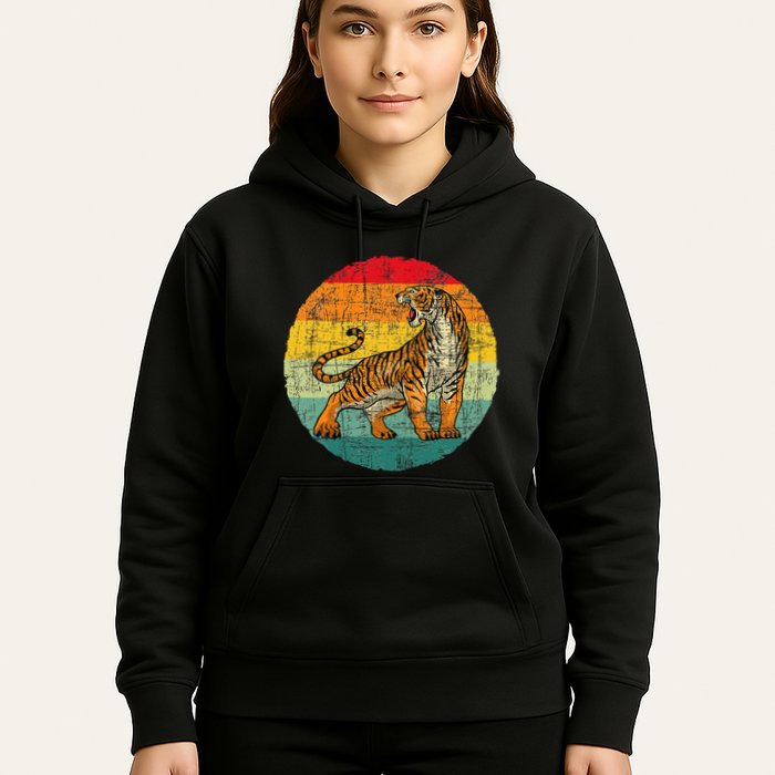 Retro Vintage Tiger Zoologist Zookeeper Zoo Safari Lover Hoodie