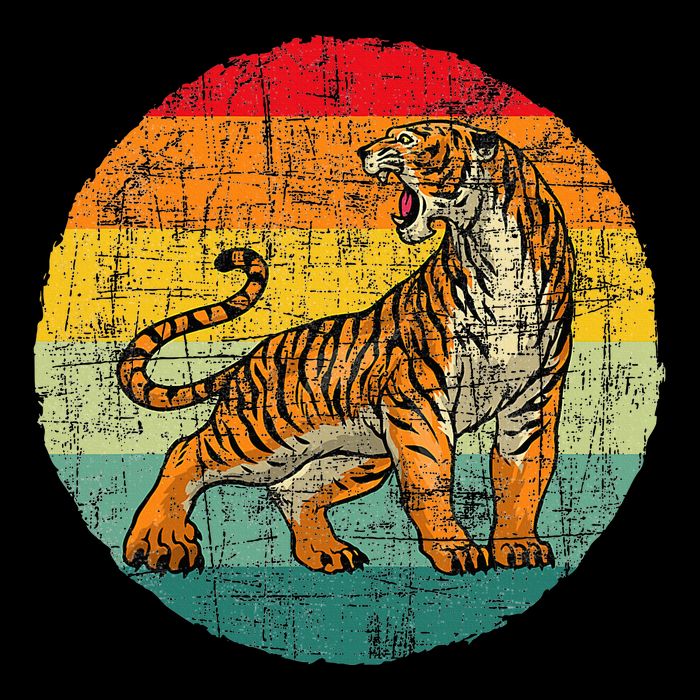 Retro Vintage Tiger Zoologist Zookeeper Zoo Safari Lover Long Sleeve Shirt