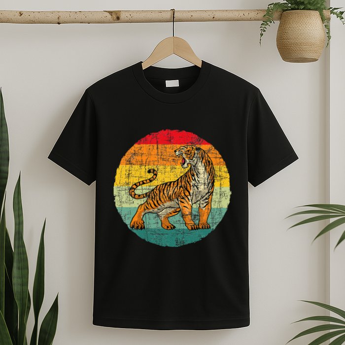 Retro Vintage Tiger Zoologist Zookeeper Zoo Safari Lover T-Shirt