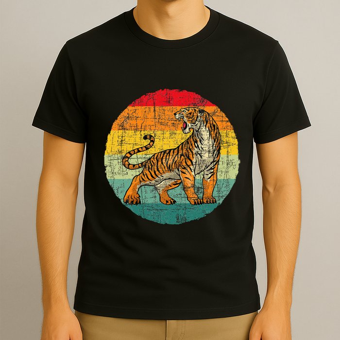 Retro Vintage Tiger Zoologist Zookeeper Zoo Safari Lover T-Shirt