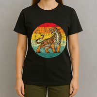 Retro Vintage Tiger Zoologist Zookeeper Zoo Safari Lover T-Shirt