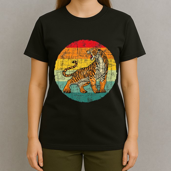 Retro Vintage Tiger Zoologist Zookeeper Zoo Safari Lover T-Shirt