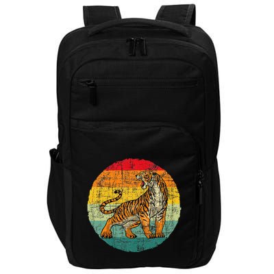 Retro Vintage Tiger Zoologist Zookeeper Zoo Safari Lover Impact Tech Backpack