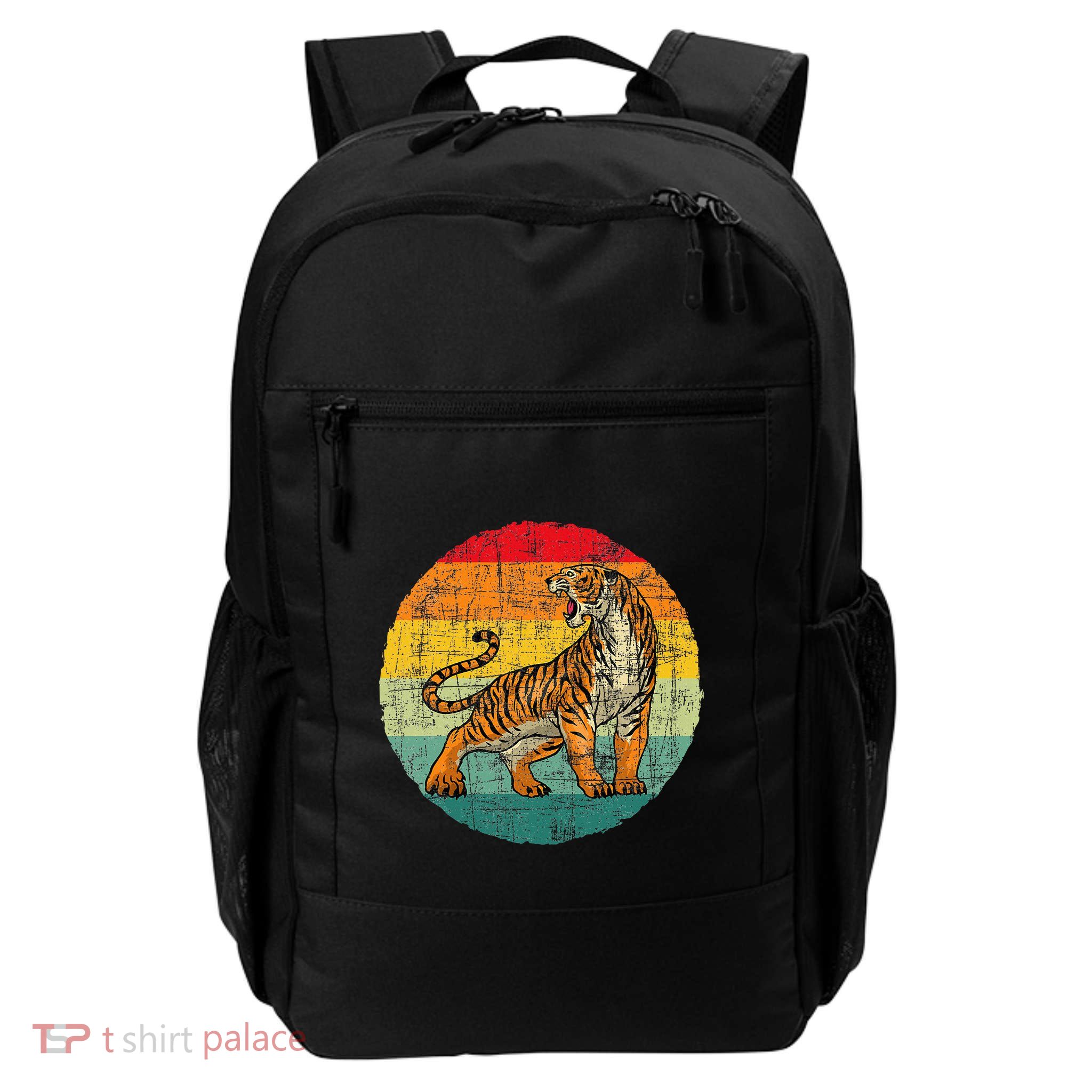 Retro Vintage Tiger Zoologist Zookeeper Zoo Safari Lover Backpack