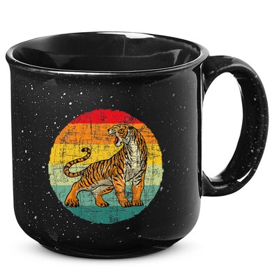 Retro Vintage Tiger Zoologist Zookeeper Zoo Safari Lover 15oz Campfire Ceramic Mug