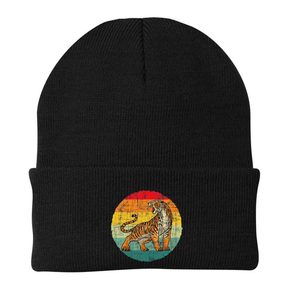 Retro Vintage Tiger Zoologist Zookeeper Zoo Safari Lover Beanie