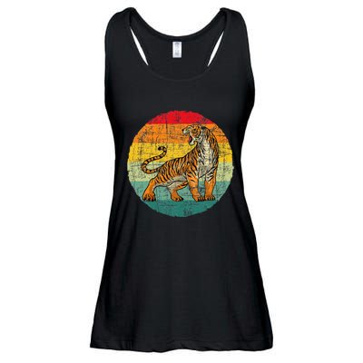 Retro Vintage Tiger Zoologist Zookeeper Zoo Safari Lover Ladies Essential Flowy Tank