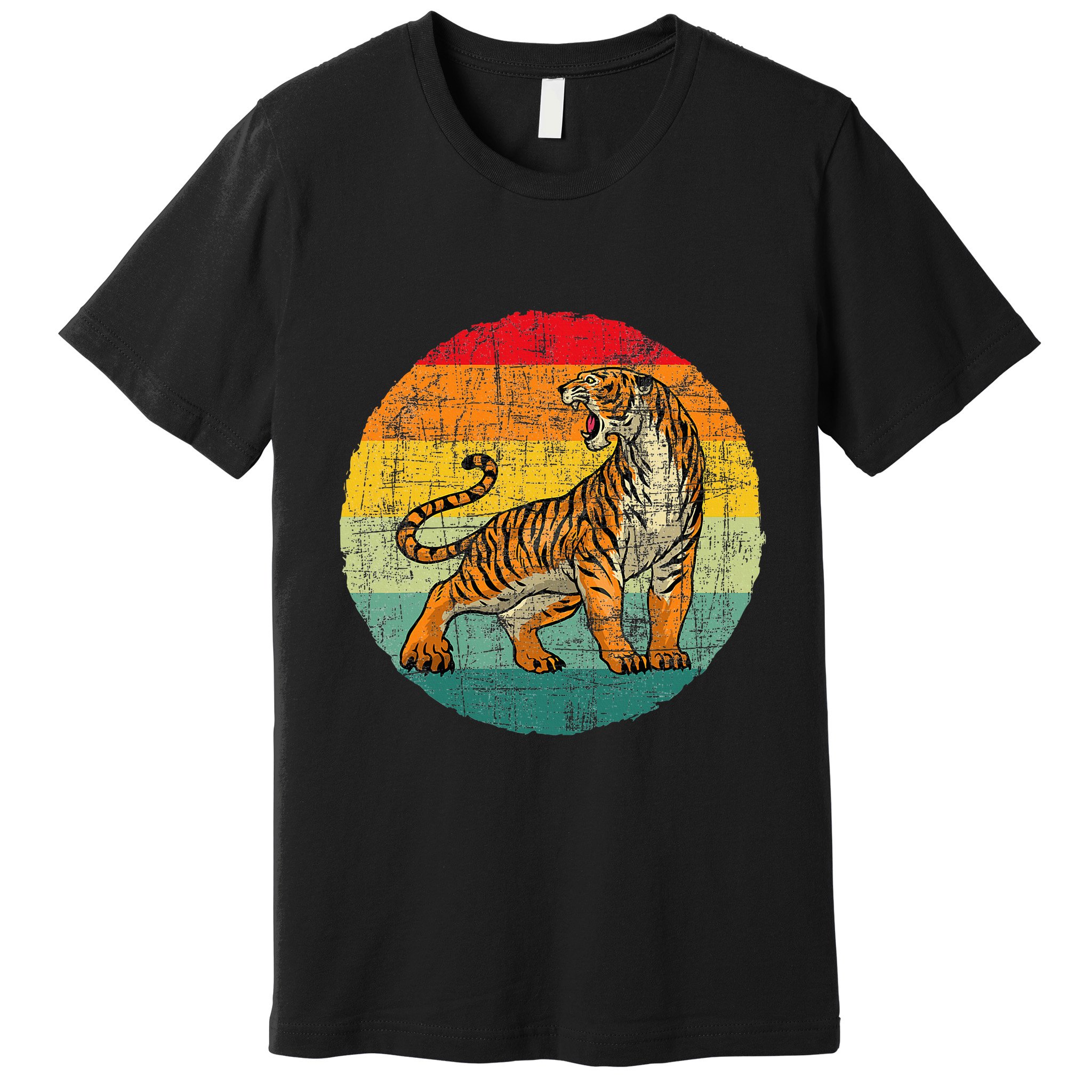 Retro Vintage Tiger Zoologist Zookeeper Zoo Safari Lover Premium T-Shirt