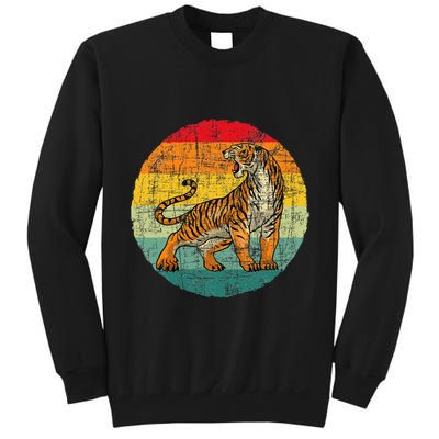 Retro Vintage Tiger Zoologist Zookeeper Zoo Safari Lover Tall Sweatshirt