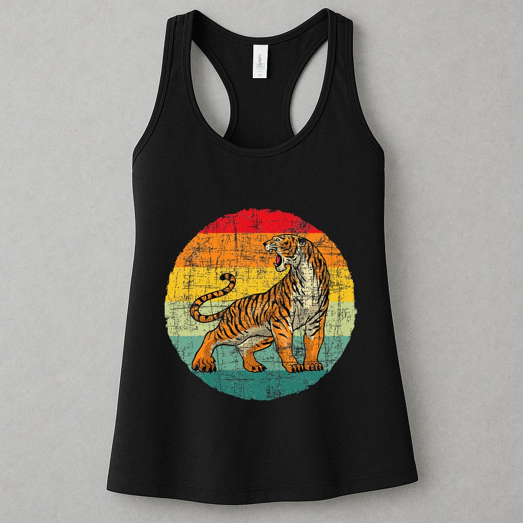 Retro Vintage Tiger Zoologist Zookeeper Zoo Safari Lover Womens Tank Top