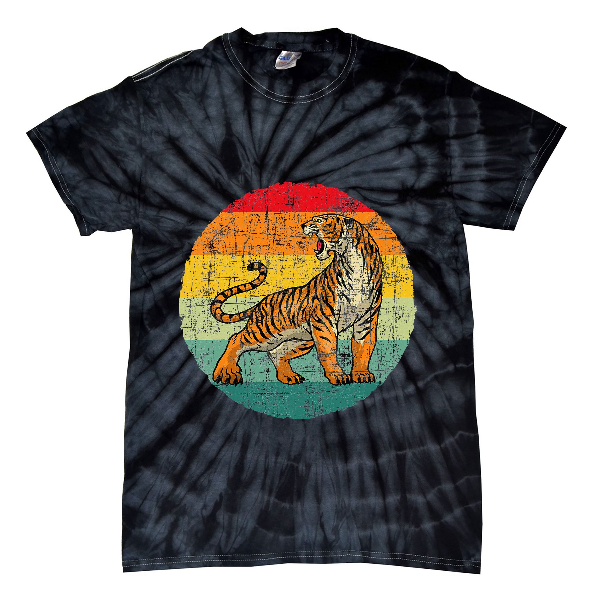 Retro Vintage Tiger Zoologist Zookeeper Zoo Safari Lover Tie-Dye T-Shirt