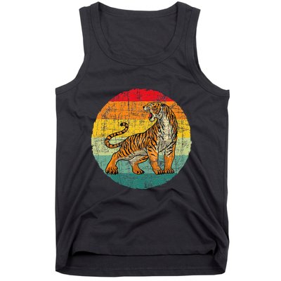 Retro Vintage Tiger Zoologist Zookeeper Zoo Safari Lover Tank Top