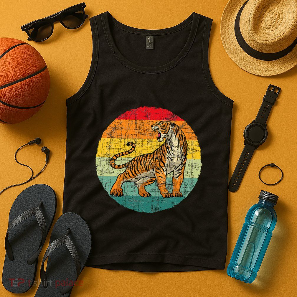 Retro Vintage Tiger Zoologist Zookeeper Zoo Safari Lover Tank Top