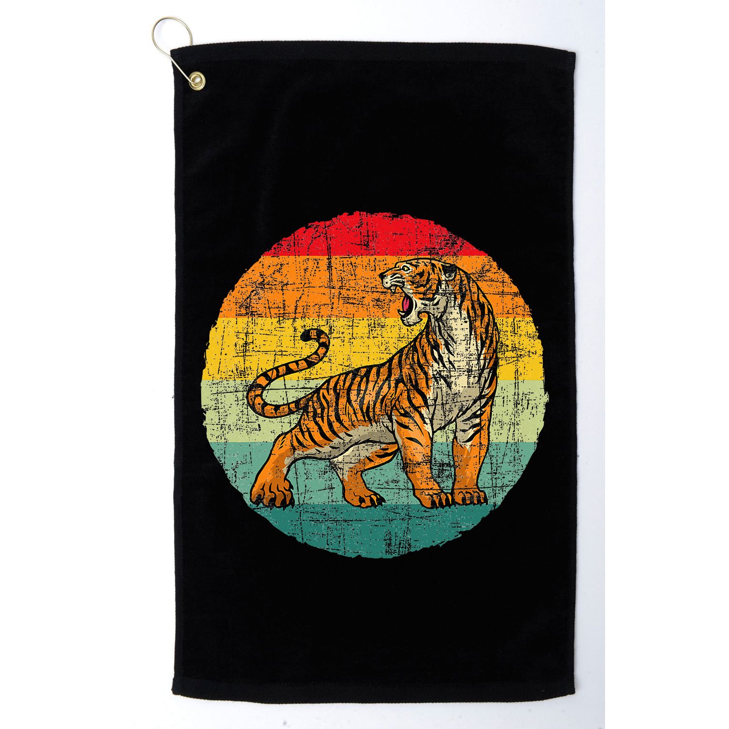Retro Vintage Tiger Zoologist Zookeeper Zoo Safari Lover Golf Towel