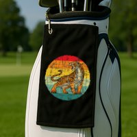 Retro Vintage Tiger Zoologist Zookeeper Zoo Safari Lover Golf Towel