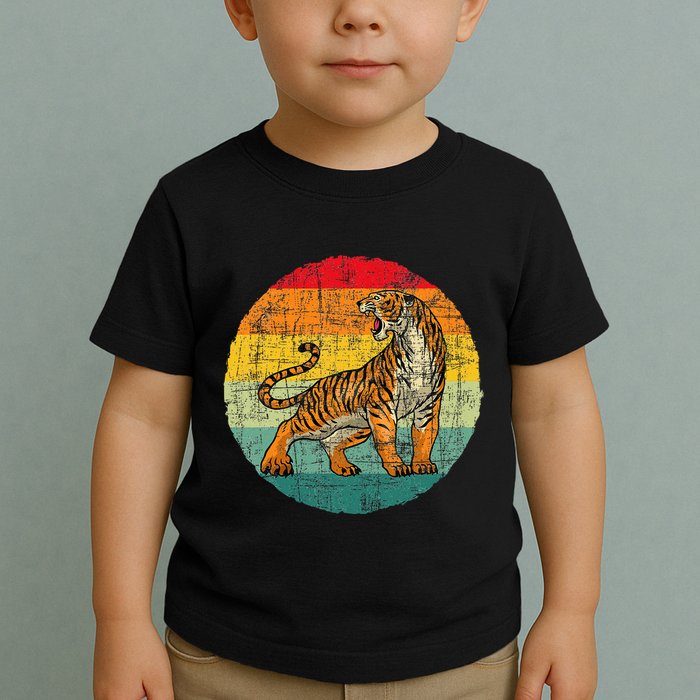 Retro Vintage Tiger Zoologist Zookeeper Zoo Safari Lover Toddler T-Shirt