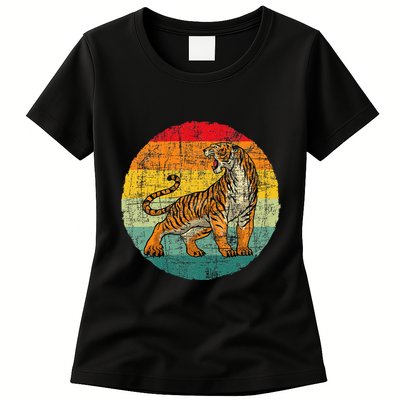 Retro Vintage Tiger Zoologist Zookeeper Zoo Safari Lover Womens T-Shirt