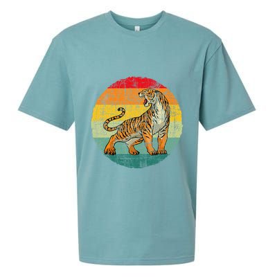 Retro Vintage Tiger Zoologist Zookeeper Zoo Safari Lover Sueded Cloud Jersey T-Shirt