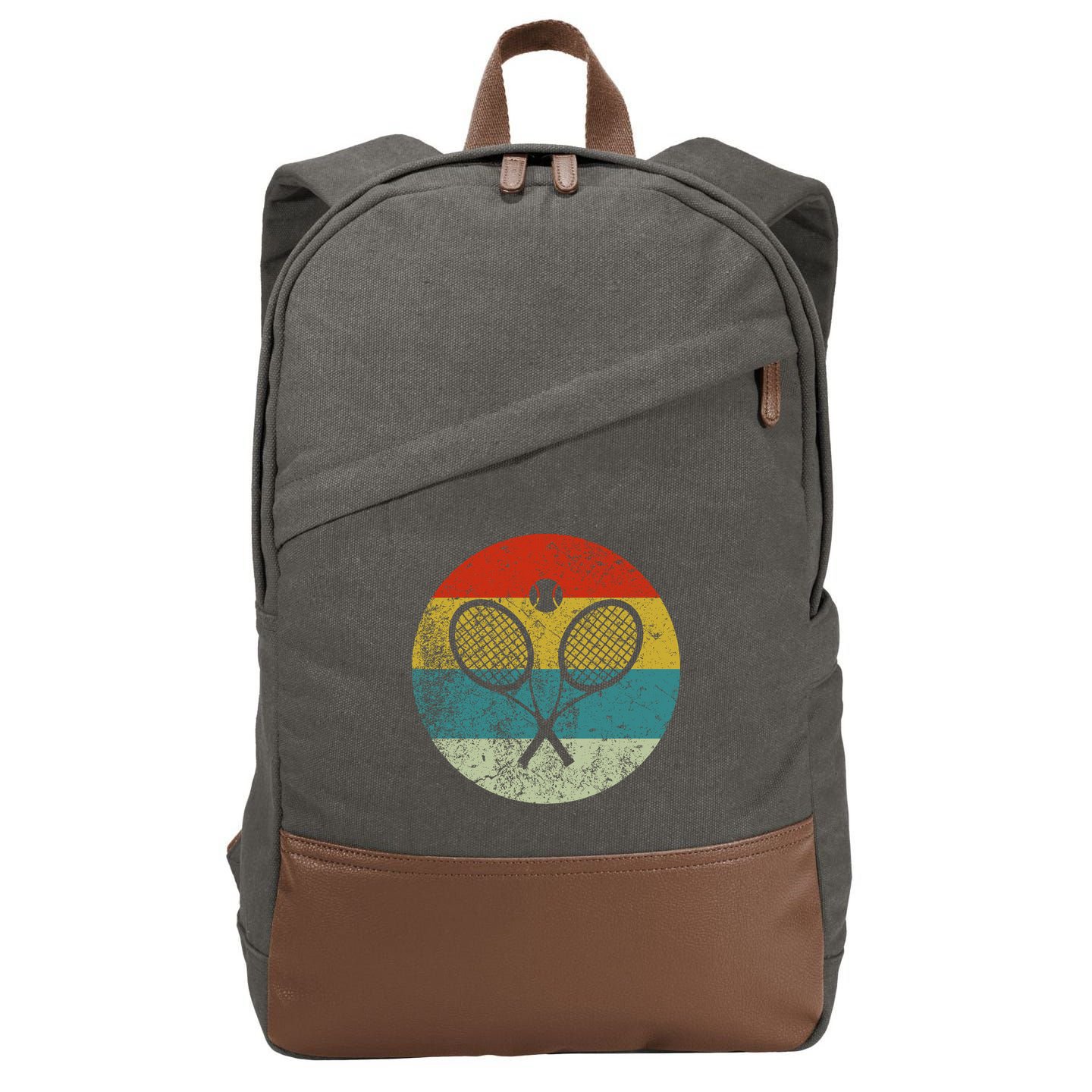 Retro Vintage Tennis Cotton Canvas Backpack