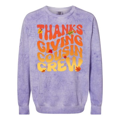 Retro Vintage Thanksgiving Cousin Crew Colorblast Crewneck Sweatshirt