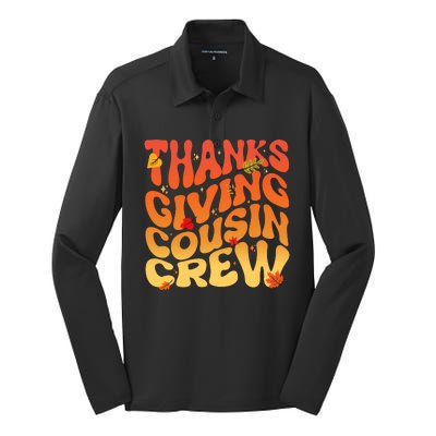 Retro Vintage Thanksgiving Cousin Crew Silk Touch Performance Long Sleeve Polo