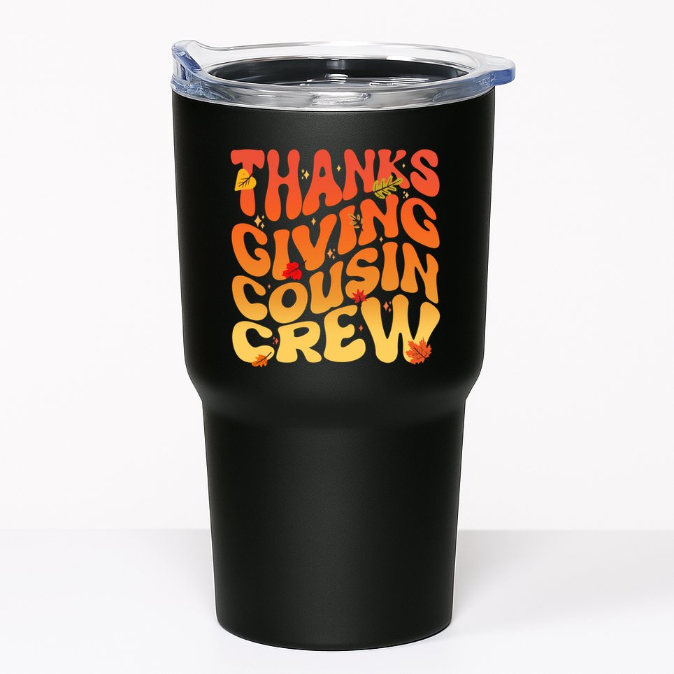 Retro Vintage Thanksgiving Cousin Crew Tumbler