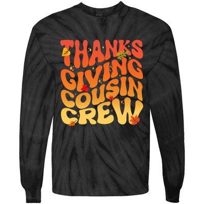 Retro Vintage Thanksgiving Cousin Crew Tie-Dye Long Sleeve Shirt
