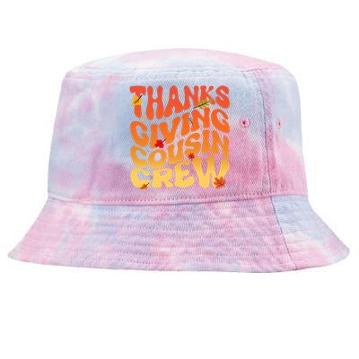 Retro Vintage Thanksgiving Cousin Crew Tie-Dyed Bucket Hat