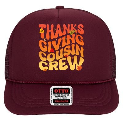 Retro Vintage Thanksgiving Cousin Crew High Crown Mesh Back Trucker Hat