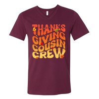 Retro Vintage Thanksgiving Cousin Crew V-Neck T-Shirt