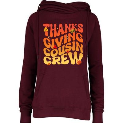 Retro Vintage Thanksgiving Cousin Crew Womens Funnel Neck Pullover Hood