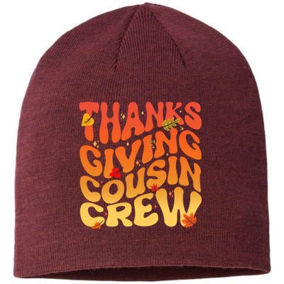 Retro Vintage Thanksgiving Cousin Crew Sustainable Beanie