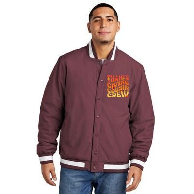 Retro Vintage Thanksgiving Cousin Crew Insulated Varsity Jacket