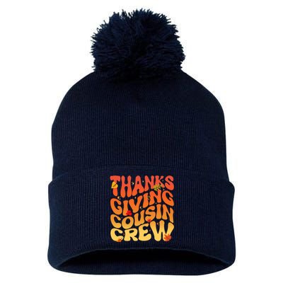 Retro Vintage Thanksgiving Cousin Crew Pom Pom 12in Knit Beanie