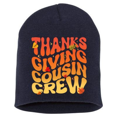 Retro Vintage Thanksgiving Cousin Crew Short Acrylic Beanie