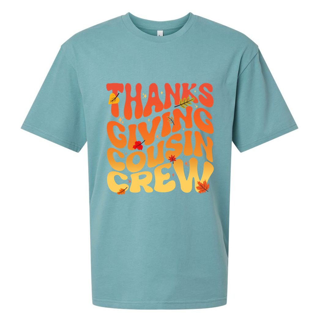 Retro Vintage Thanksgiving Cousin Crew Sueded Cloud Jersey T-Shirt