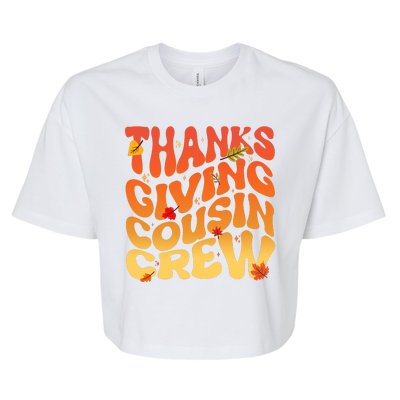 Retro Vintage Thanksgiving Cousin Crew Bella+Canvas Jersey Crop Tee