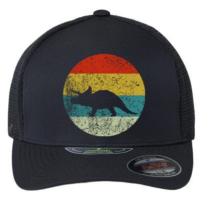 Retro Vintage Triceratops Flexfit Unipanel Trucker Cap