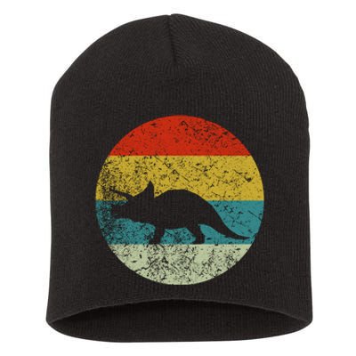 Retro Vintage Triceratops Short Acrylic Beanie