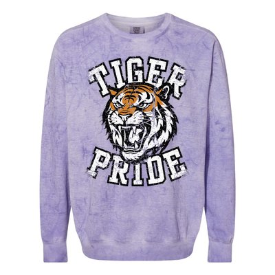 Retro Vintage Tiger Pride Tiger Mascot School Sports Team Colorblast Crewneck Sweatshirt