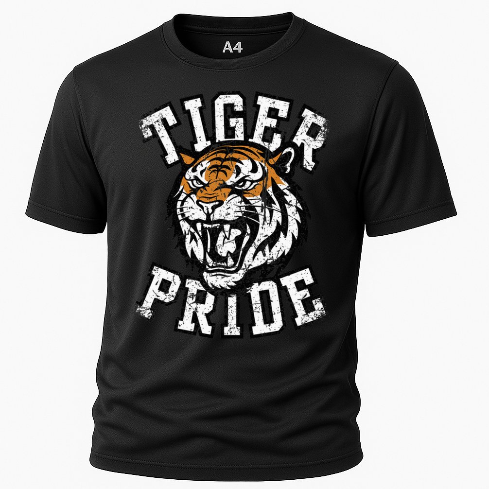 Retro Vintage Tiger Pride Tiger Mascot School Sports Team Cooling Performance Crew T-Shirt