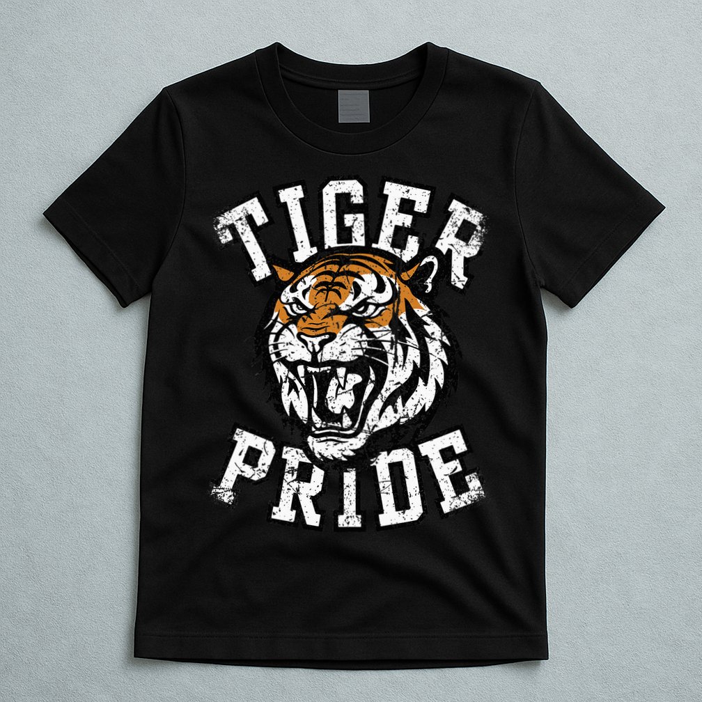 Retro Vintage Tiger Pride Tiger Mascot School Sports Team T-Shirt