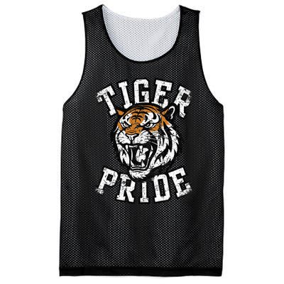 Retro Vintage Tiger Pride Tiger Mascot School Sports Team Mesh Reversible Basketball Jersey Tank