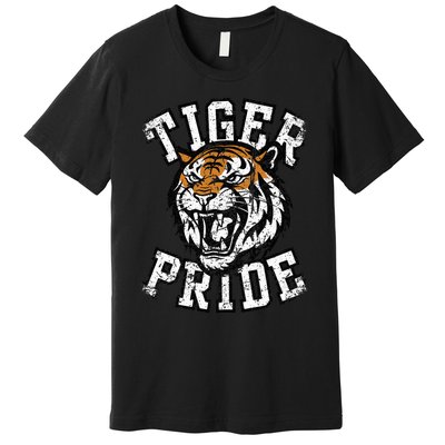 Retro Vintage Tiger Pride Tiger Mascot School Sports Team Premium T-Shirt