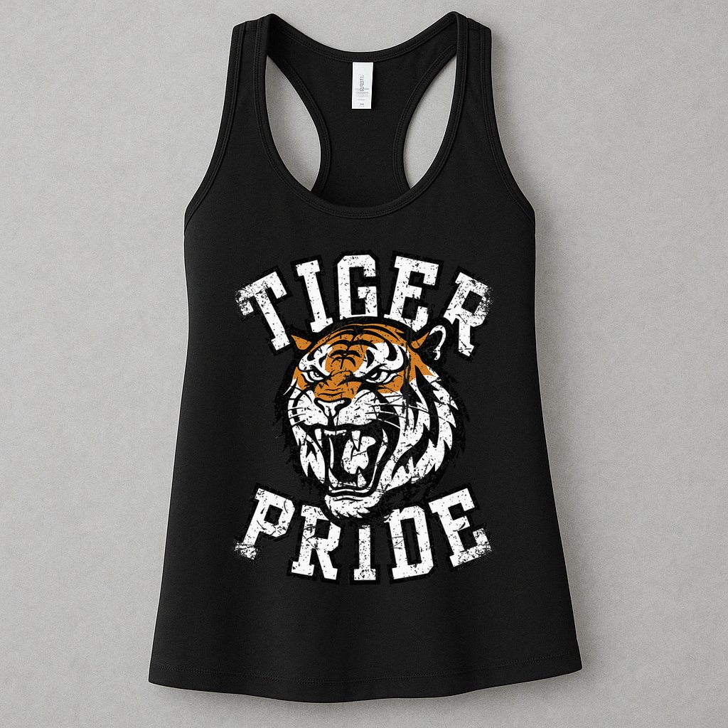Retro Vintage Tiger Pride Tiger Mascot School Sports Team Womens Tank Top