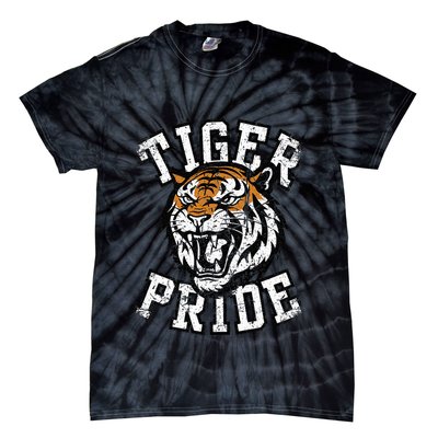 Retro Vintage Tiger Pride Tiger Mascot School Sports Team Tie-Dye T-Shirt