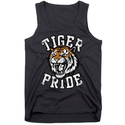 Retro Vintage Tiger Pride Tiger Mascot School Sports Team Tank Top